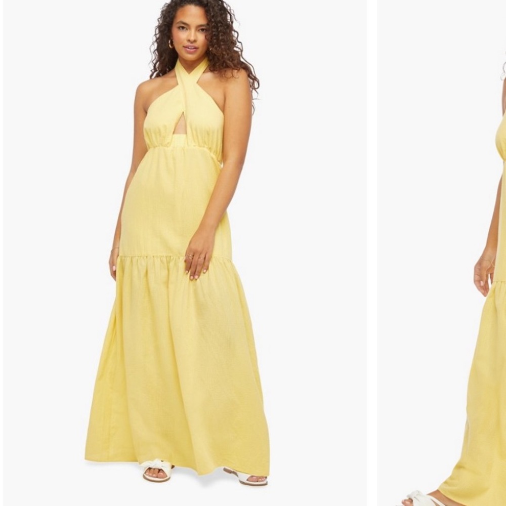 Just fab yellow maxi dress size small